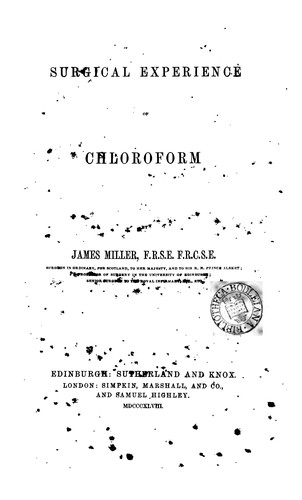Cover for Surgical experience of chloroform