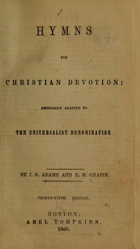Cover for Hymns for Christian devotion