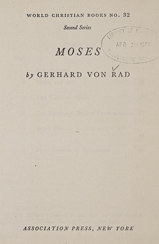 Cover for Moses.