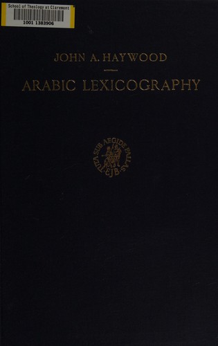 Cover for Arabic lexicography