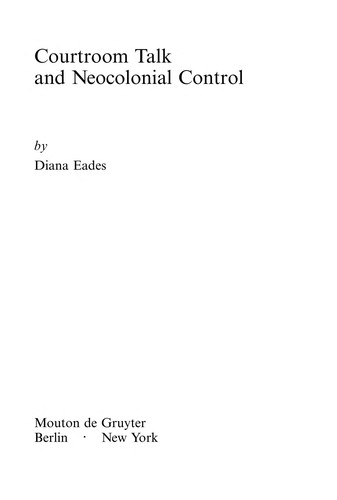 Cover for Courtroom talk and neocolonial control