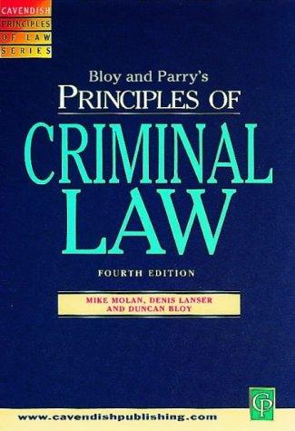 Cover for Principles of Criminal Law (Principles of Law Series)