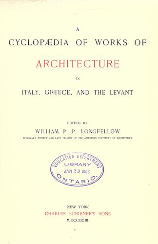 Cover for A cyclopaedia of works of architecture in Italy, Greece, and the Levant