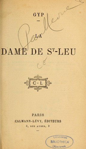 Cover for La dame de St-Leu