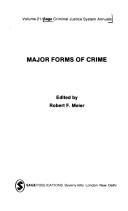 Cover for Major forms of crime