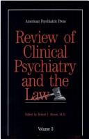 Cover for Review of Clinical Psychiatry and the Law