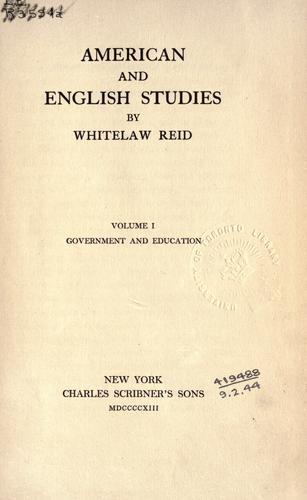 Cover for American and English studies.