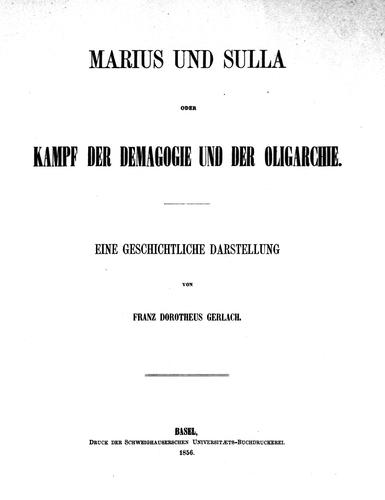 Cover for Marius und Sulla, oder, Kampf der Demagogie und der Oligarchie