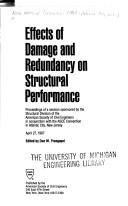 Cover for Effects of Damage and Redundancy on Structural Performance