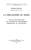 Cover for La philosophie de Moïse