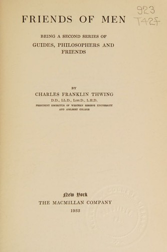 Cover for Friends of Men; Being a Second Series of Guides, Philosophers and Friends