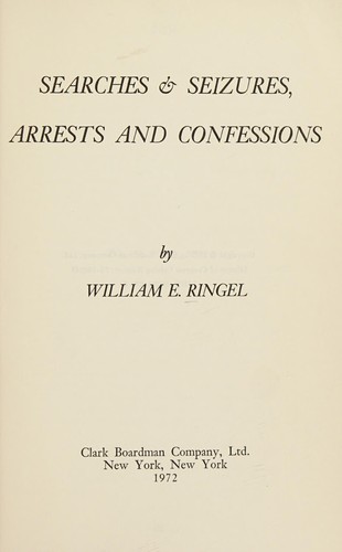 Cover for Searches & seizures, arrests and confessions