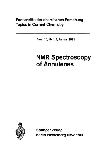 Cover for NMR Spectroscopy of Annulenes