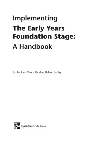 Cover for Implementing the early years foundation stage