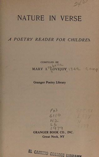 Cover for Nature in verse