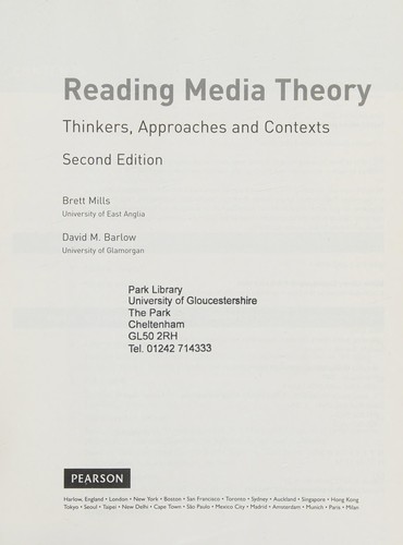 Cover for Reading media theory