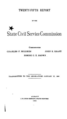 Cover for Report of the State Civil Service Commission