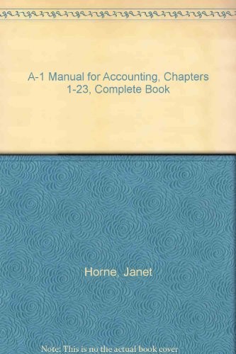 Cover for A-1 Manual for Accounting, Chapters 1-23, Complete Book