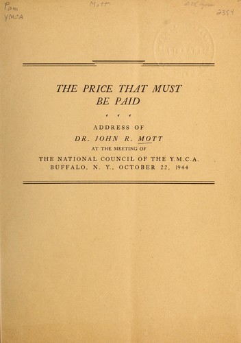 Cover for The price that must be paid