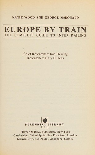 Cover for Europe by Train, 1989