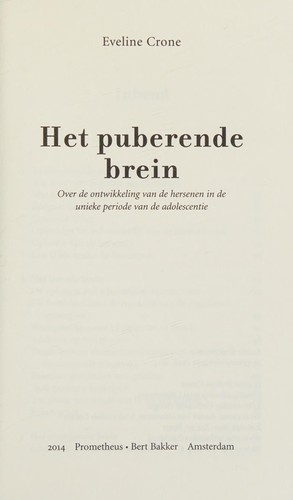 Cover for Het puberende brein