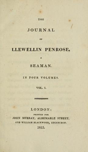 Cover for The journal of Llewellin Penrose, a seaman.