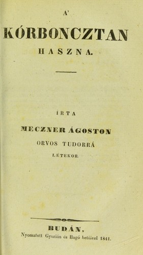 Cover for Utilitas anatomiae pathologicae