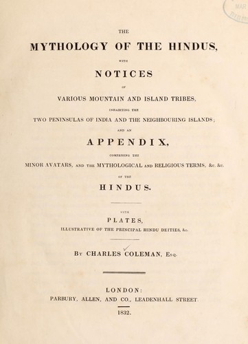 Cover for The mythology of the Hindus