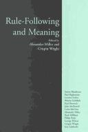 Cover for Rule-Following and Meaning