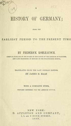 Cover for A history of Germany