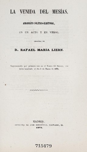 Cover for La venida del Mesías