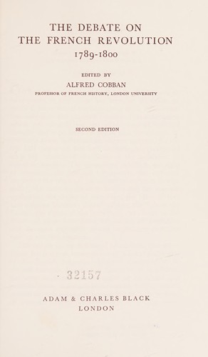 Cover for The debate on the French Revolution, 1789-1800