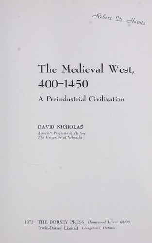 Cover for The Medieval West, 400-1450