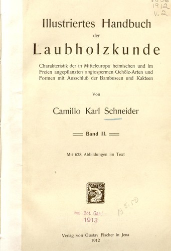 Cover for Illustriertes handbuch der laubholzkunde.