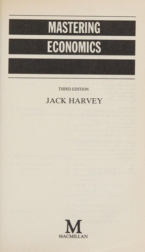 Cover for Mastering Economics (Macmillan Master Series)