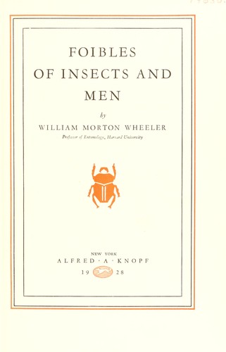 Cover for Foibles of insects and men