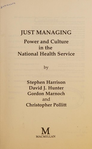 Cover for Just managing