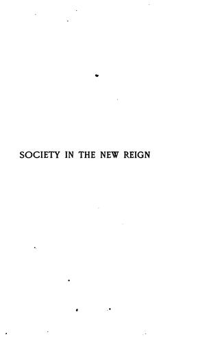 Cover for Society in the new reign