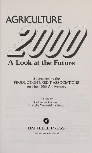 Cover for Agriculture 2000