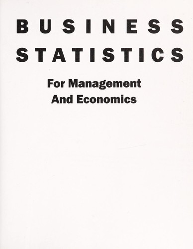 Cover for Business statistics