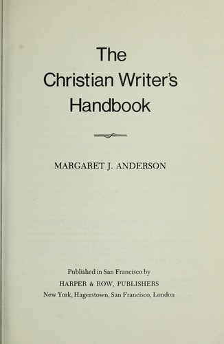 Cover for The Christian writer's handbook