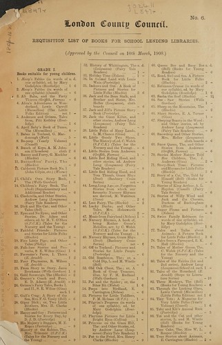 Cover for Requisition list of books for school lending libraries