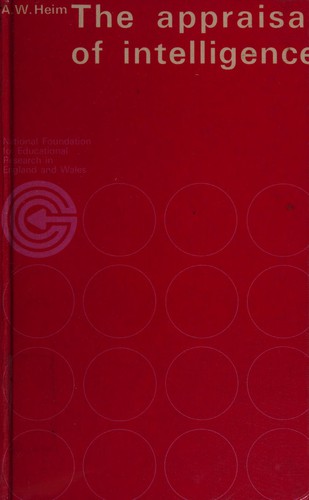 Cover for The appraisal of intelligence