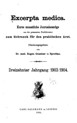 Cover for Excerpta Medica