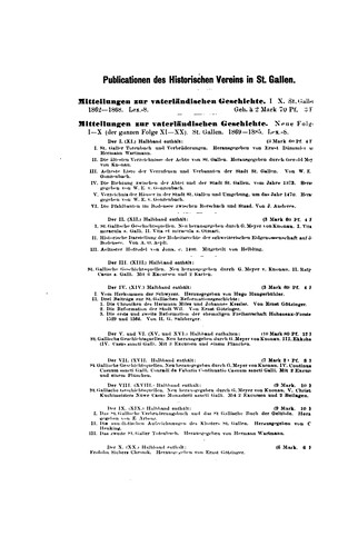 Cover for Mitteilungen zur vaterläendischen Geschichte