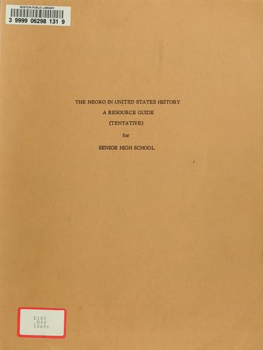 Cover for The Negro in United States history