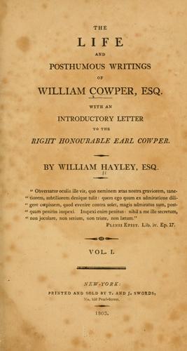 Cover for The life and posthumous writings of William Cowper, esq.