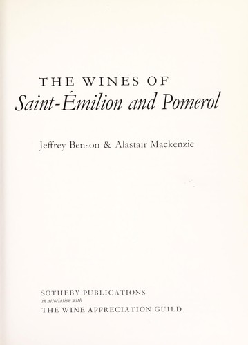 Cover for The wines of Saint-Emilion and Pomerol