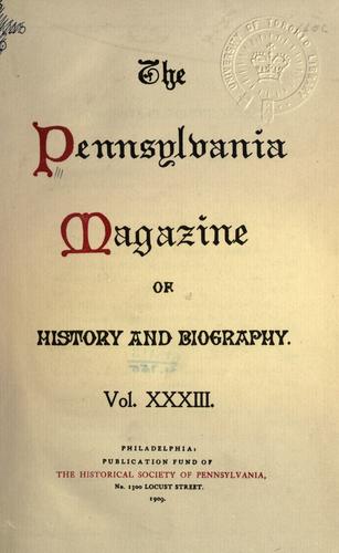 Cover for The Pennsylvania magazine of history and biography