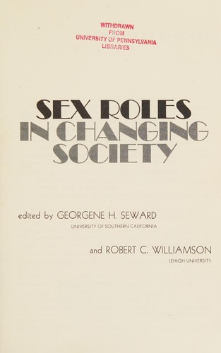 Cover for Sex roles in changing society.
